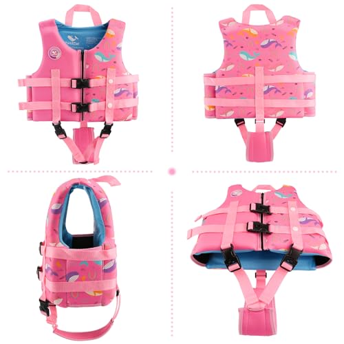 Kids Swim Vest with Adjustable Crotch Strap - Neoprene & EPE Buoyancy Aid