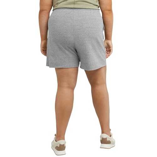Hanes Women's Originals French Terry Shorts 5" Lightweight Fleece - Concrete Pe Heather, Plus