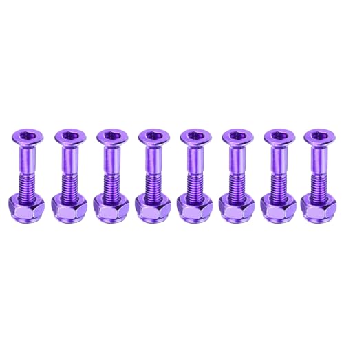 Skateboard Mounting Screws Kit - Purple, 1 Inch, 8 Screws & Nuts
