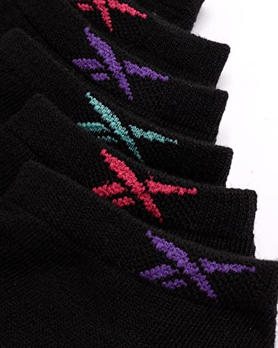 Reebok Girls Low Cut Athletic Socks 12 Pack Large Black Assorted Size