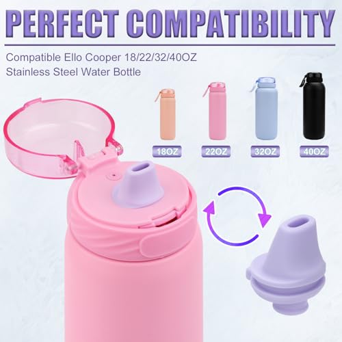 4-Pack Silicone Bite Valve Replacements for Water Bottles - Purple