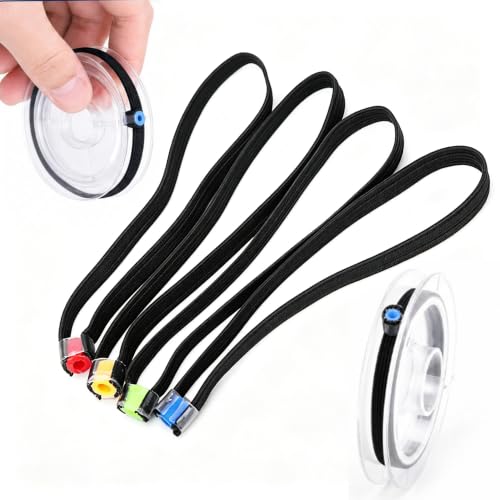 4-Piece Fishing Line Keeper Set - Elastic Fabric Tippet Rings Holder