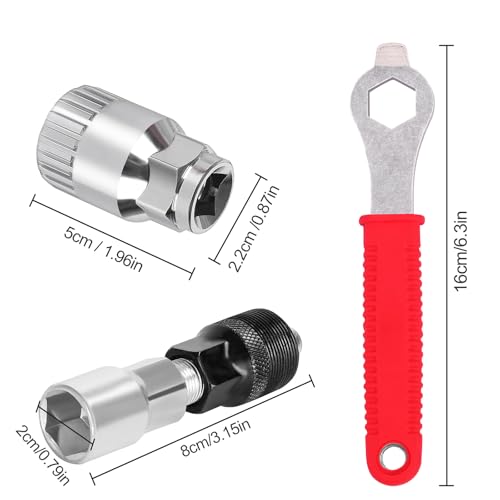 3-Piece Bike Crank Puller and Bottom Bracket Removal Tool Kit