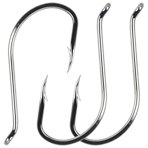 Offset Circle Fishing Hooks - 100pcs High Carbon Steel #4