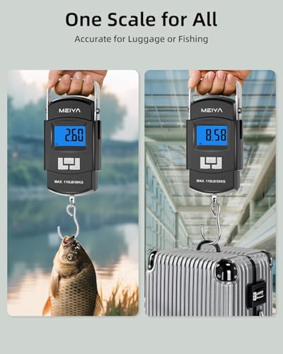 Digital Fishing Scale 110lb/50kg with Backlit LCD - Black