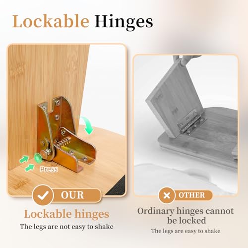 Folding Bamboo Meditation Stool with Anti-Slip Mat