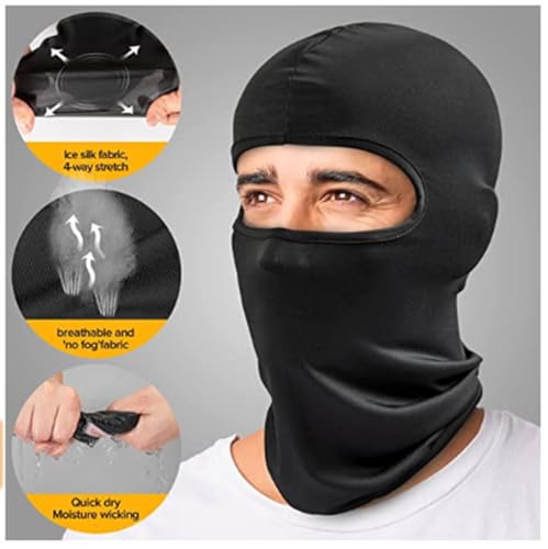 Ski Mask Bandana Face Covering - UV Protection, White