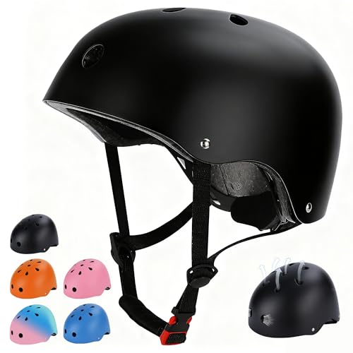 Kids Bike Helmet Black 18.9-22 inch Adjustable Toddler Youth Safety Gear