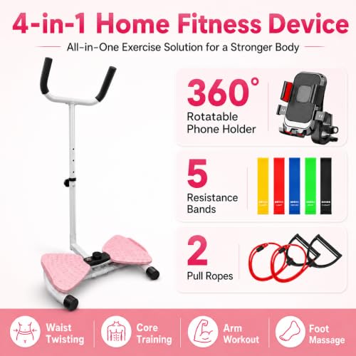 Twist Board Exercise Equipment with LCD Display & Handlebar Set