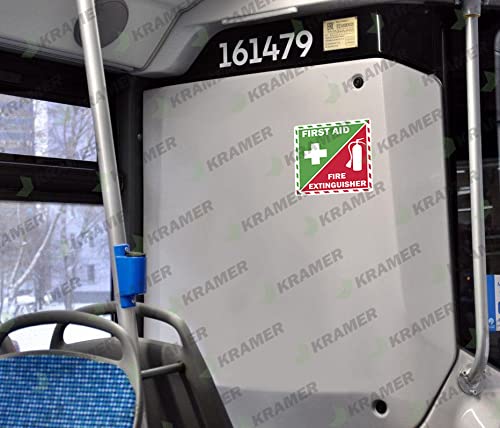 First Aid Fire Extinguisher Inside Vinyl Decal - 3" x 5" Safety Sticker