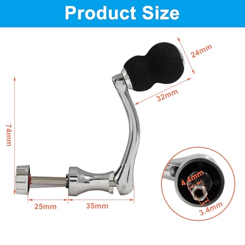Full Metal Fishing Spinning Reel Handle - Stainless Steel