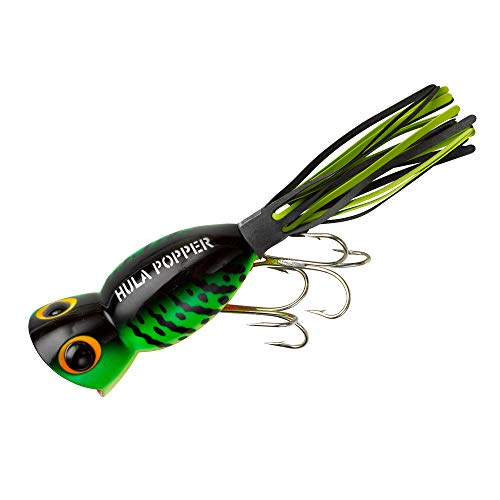 Hula Popper Topwater Fishing Lure - Fire Tiger, 2 1/4 in, 5/8 oz