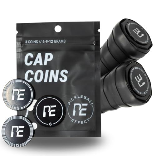 Pickleball Effect End Cap Coins & Paddle Weights - 6, 9 & 12g Set for Paddle Balance