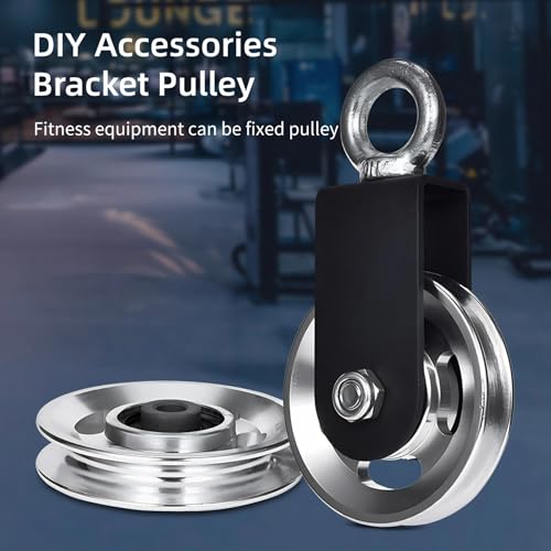 114-115mm Aluminum Pulley for Home Gym Equipment, Silver, 660LB Capacity