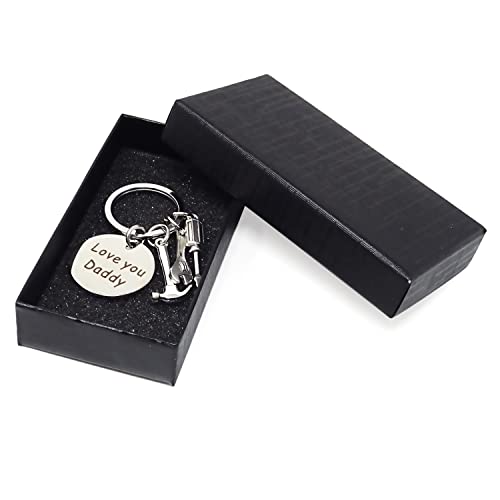 Stainless Steel Keychain Gift for Dad with Hammer & Screwdriver