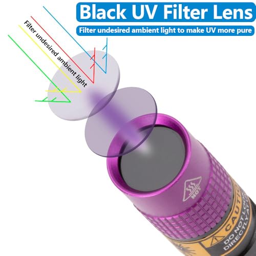 Mini UV Flashlight 3W - Portable 365nm Black Light for Detection