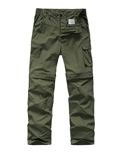 Linlon Boys Scout Convertible Cargo Pants - 12 Years Army Green