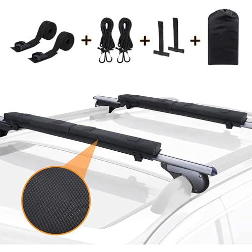 Universal Roof Rack Cross Pads with Organizer Pouch for Kayak & Surfboard