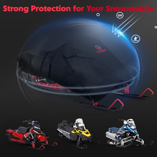 Premium Snowmobile Cover 130 Inch - Waterproof Heavy Duty Protection
