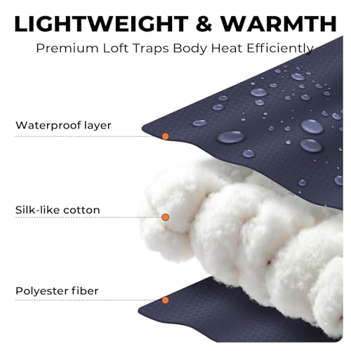 TANSTRIDER Navy Blue 3-Season Lightweight Sleeping Bag for Adults & Youth