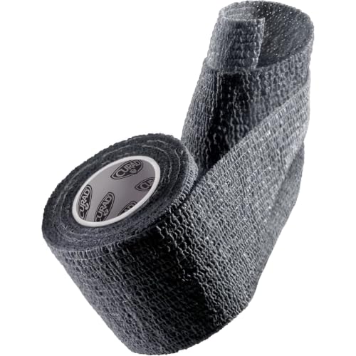 Self-Adherent Athletic Wrap - 3-inch x 5-yard Compression Support - Black