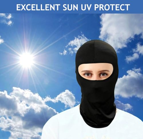 Balaclava Ski Mask - Multi-Use Full Face Neck Cover - White+Black
