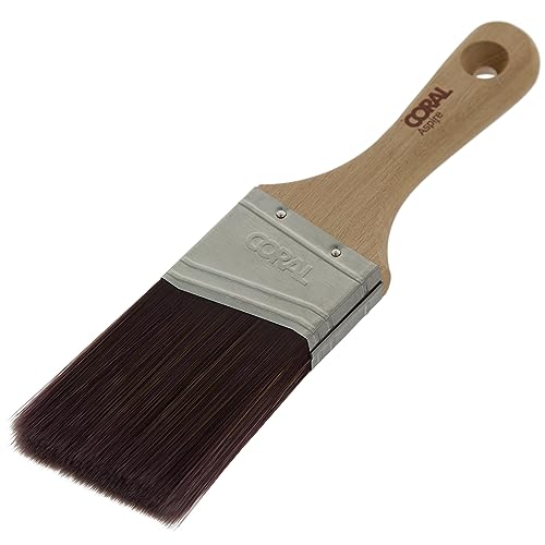 Coral 31723 Aspire 2 Inch Paint Brush - Professional Firm Angled Cut for Walls - Flat Stubby Short Profile - Ultra-Smooth Finish - Ideal for Emulsion or Gloss - FSC Wood Handle - House Painting