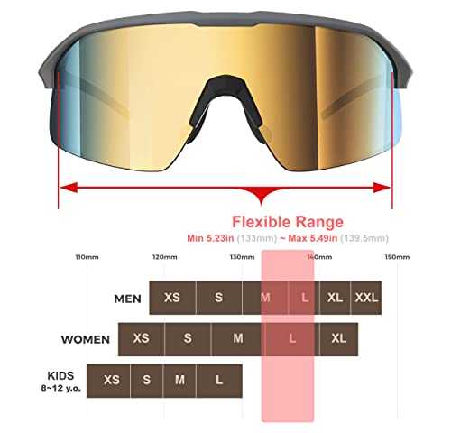 Polarized Cycling Sunglasses - High-Wrap Grey/Gold for Outdoor Sports
