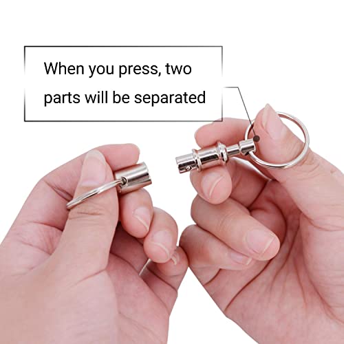 Quick Release Keychain Set - 8Pcs Detachable Key Rings Silver