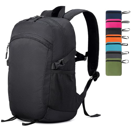 Five Substances 30L Black Foldable Hiking Backpack - Lightweight & Water-Resistant Daypack