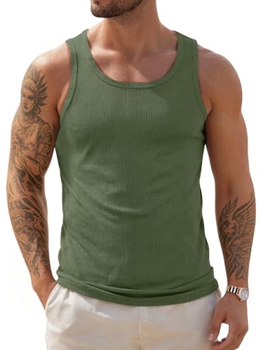 Men's Sleeveless Tank Top for Summer Workout & Ribbed Activewear