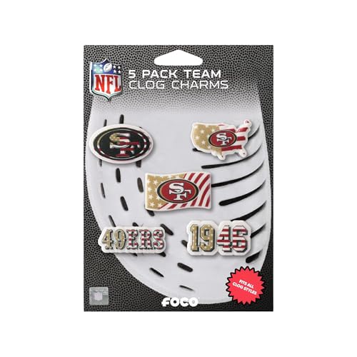 San Francisco 49ers Clog Charms - NFL Team Logo 5 Pack