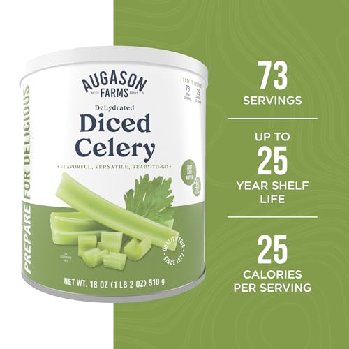 Augason Farms Dehydrated Diced Celery Can - 18 oz Cross Cut Celery