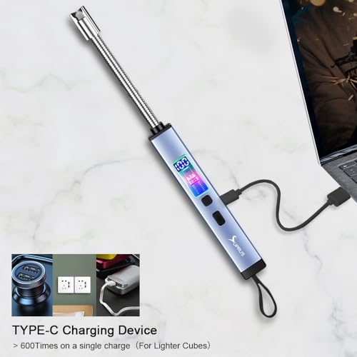 Electric Candle Lighter with 360° Flexible Neck - Blue