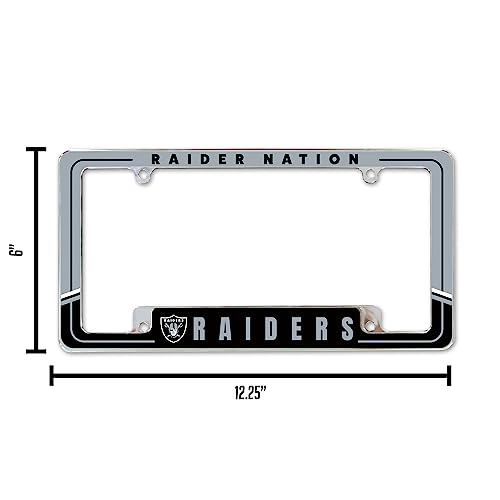 NFL Las Vegas Raiders Two-Tone Chrome License Plate Frame - 12" x 6"