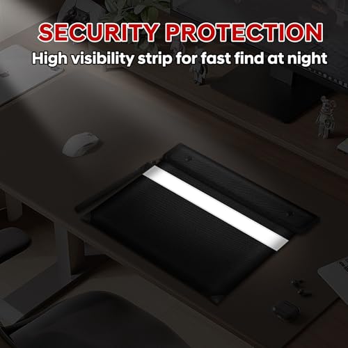 Fire Proof Money Bag for Cash 5200¢µ Heat Insulated,Fireproof Waterproof Document Pouches with Double-Sided Reflective Strip,Money Envelopes for Cash,Valuables,Jewelry(11"x7.7",Black)