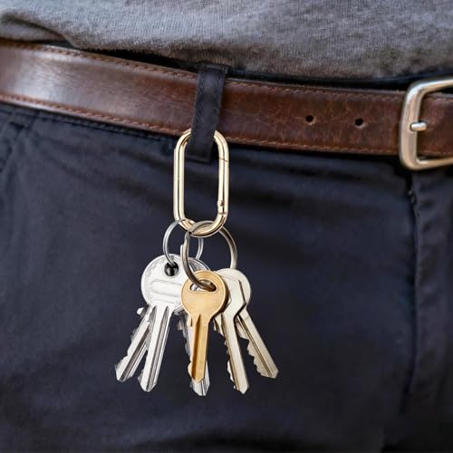 Gold Oval Spring Ring Clips - 4Pcs Metal Snap Keychain Hooks