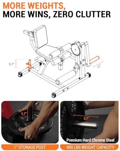 Leg Extension and Curl Machine - Adjustable Lower Body Bench - Red LE02