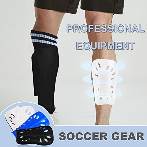 Youth Soccer Shin Guards for Kids - Black & White, Size S
