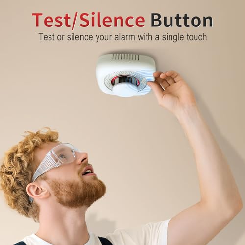 Smoke Detector, Fire Alarms Smoke Detectors, Smoke Alarm Battery Powered, Portable Smoke Detectors with LED Indicator, MY-S05, 4 Packs