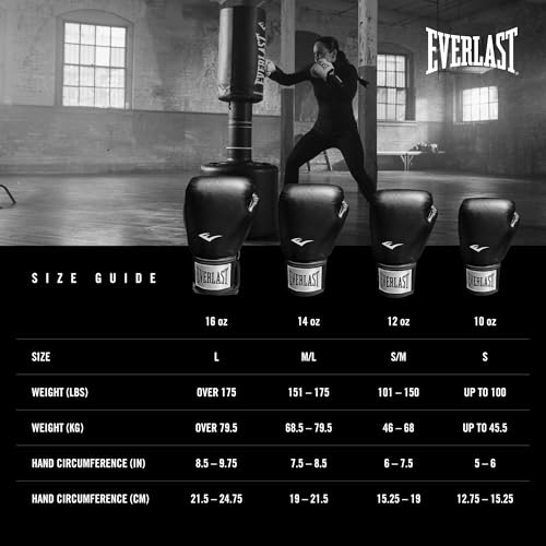 Everlast Prostyle 2 Youth Boxing Gloves - Black, Entry-Level Training Gear for Kids & Women