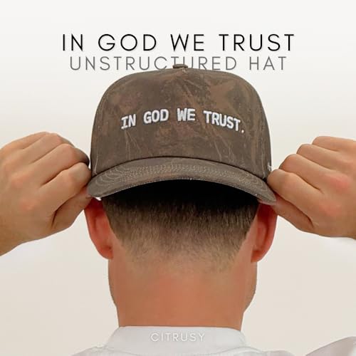 CITRUSY In God We Trust Camo Low Profile Snapback Hat - Unisex Hiking & Fishing Cap