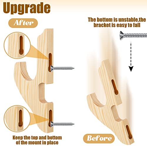 Sword Wall Mount Holder - 2 Pcs Adjustable Wooden Stand - Wood Color