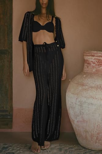 Women’s Black Medium Swimsuit Coverup for Beach & Pool - Imily Bela