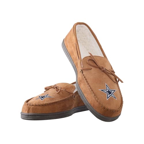 NFL Team Logo Moccasin Slippers with Faux Fur Interior