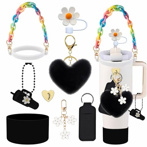 Stanley Cup Accessories Set - Handle Strap, Boot, Charms - Black