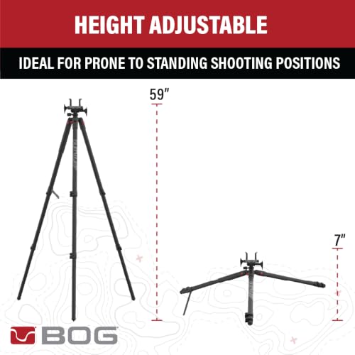 DeathGrip Tripod Shooting Rest - 7"-59", Lightweight, Black Aluminum