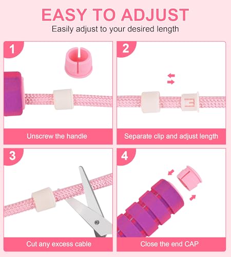 Adjustable Jump Rope for Fitness Workouts - Pink