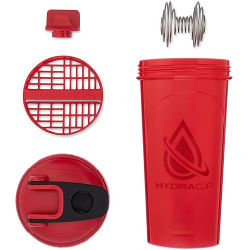 Hydra Cup 2-Pack 28oz Protein Shaker Bottles with BarbellBlender - Red & Blue