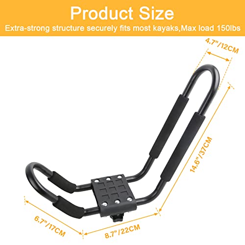 Kayak Roof Rack J-Bar Carrier - 2 Pairs Heavy Duty for 2 Kayaks